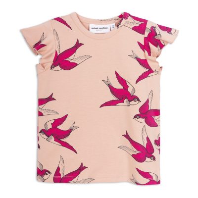 Mini Rodini - Swallows wing tee pink