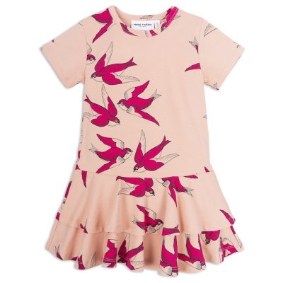 Mini Rodini - Swallows frill dress Pink