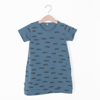 Lotiekids Dress short sleeve Fish Lake Blue