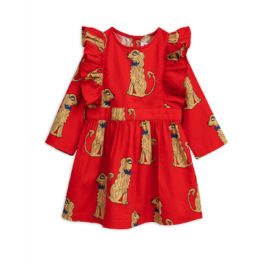 Mini Rodini Spaniels Woven Ruffled Dress