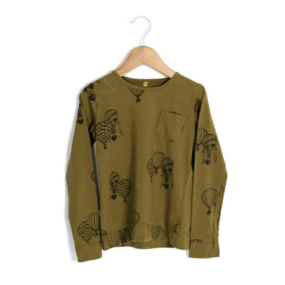 lotiekids T-shirt Ballonnen Khaki