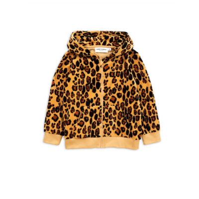 Mini Rodini Leopard sweatshirt velour zip hoodie