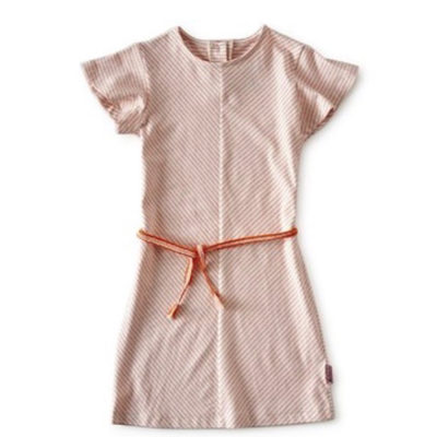 Little Label jurk fluo pink stripe