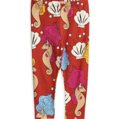 Mini Rodini Seahorse Leggings Red