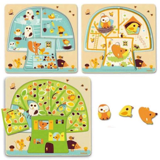 Djeco 3 Lagen Puzzel Boomhuis
