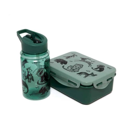 Petit Monkey Lunchbox black animals salie