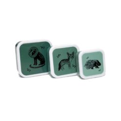 Petit Monkey Lunchbox set black animals salie