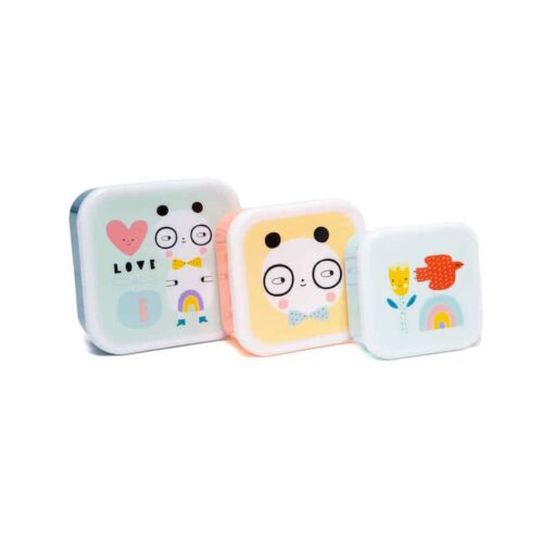 Petit Monkey Lunchbox set panda love