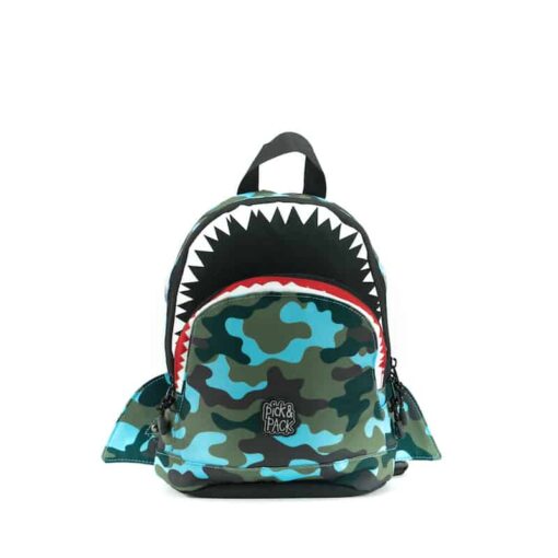 Pick & Pack Shark Shape Backpack Camo light blue S