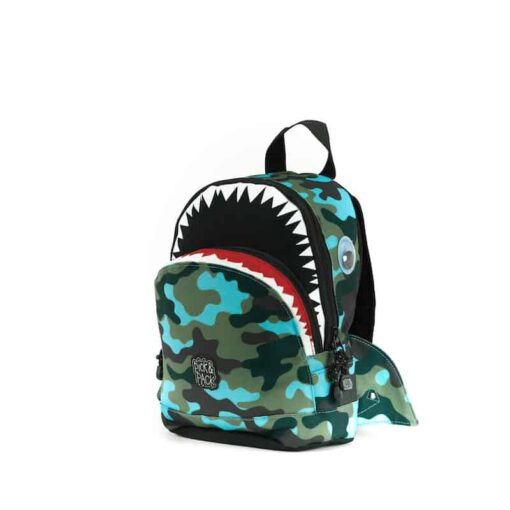 Pick & Pack Shark Shape Backpack Camo light blue S