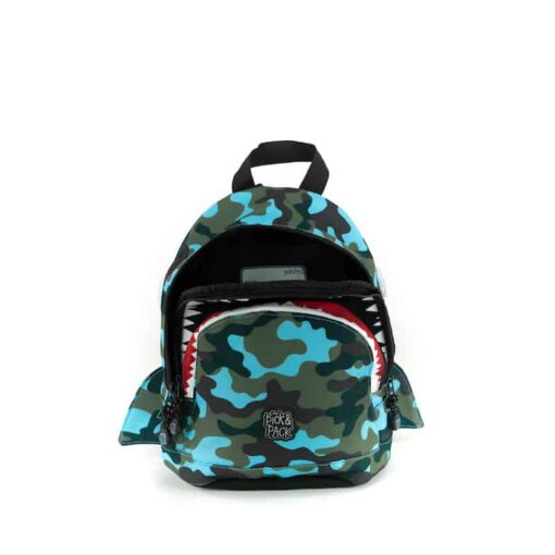 Pick & Pack Shark Shape Backpack Camo light blue S