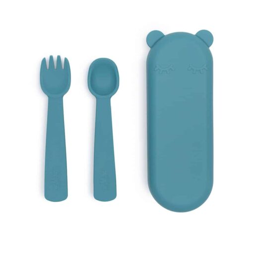 We might be tiny Feedie Fork & Spoon Set Blue Dusk