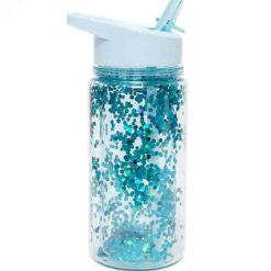 Petit Monkey drinkfles glitter dusty aqua