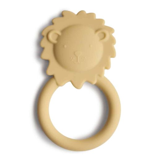 Mushie Teether Lion soft yellow