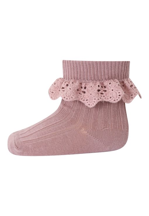mp denmark baby socks with lace Wood Rose