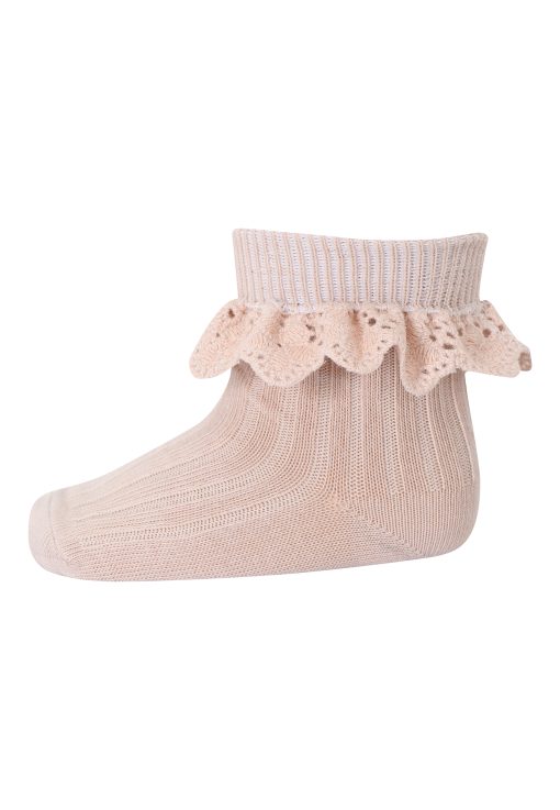 mp denmark baby socks with lace Rose Dust