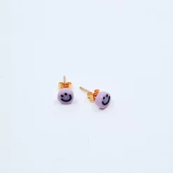 imruby Alice smiley stud earrings