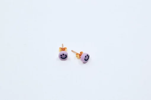 imruby Alice smiley stud earrings