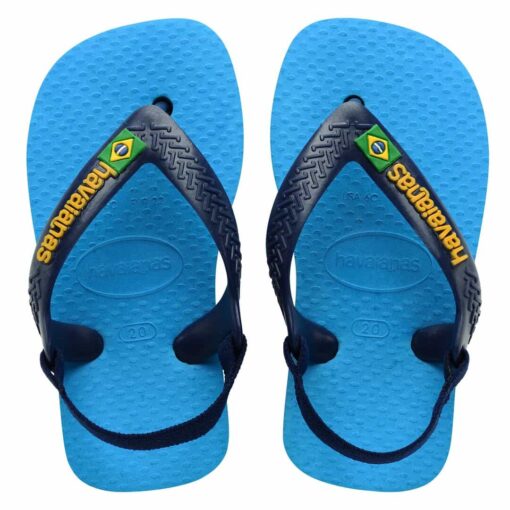 Havaianas Baby Brasil Logo Turquoise Navy Blue