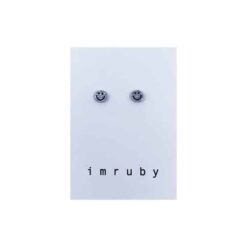 imruby Bibi smiley stud earrings