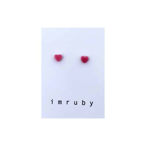 Imruby Loulou heart stud earrings