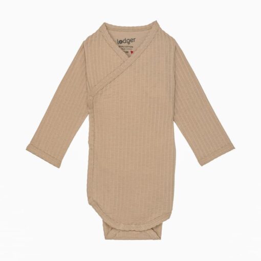 Lodger Romper Seersucker Beige lange mouw