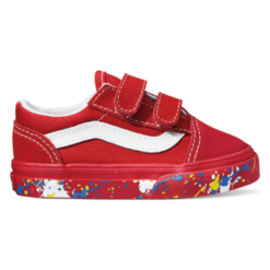 Vans TD Old Skool V paint t splatter racing red