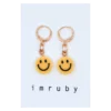 imruby Pepper smiley drop earrings