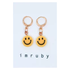 imruby Pepper smiley drop earrings