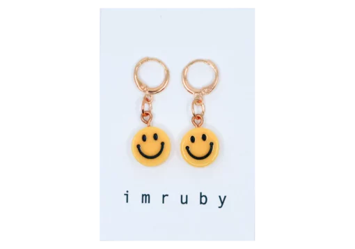 imruby Pepper smiley drop earrings