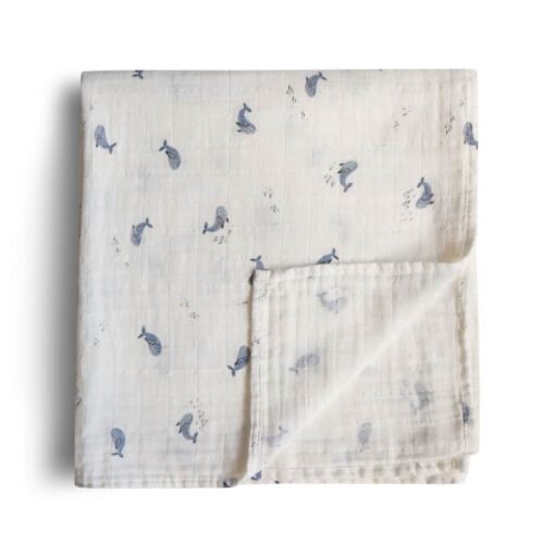 Mushie Swaddle Whales