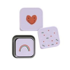 Lassig Snackbox Set Heart Lavender