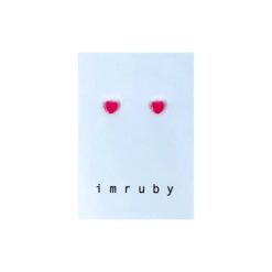 imruby Barbie heart stud earrings