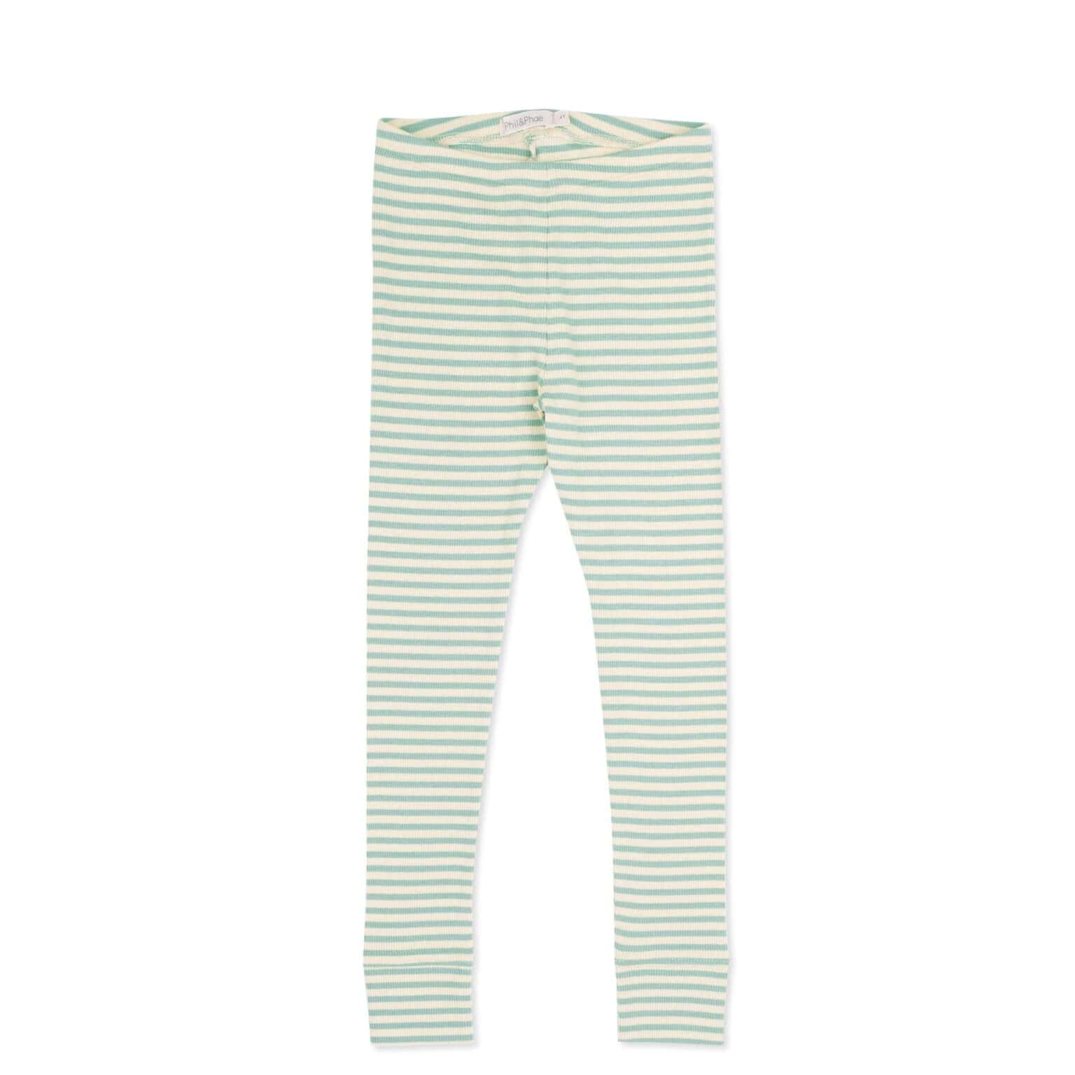 Phil & Phae Rib leggings stripes sea foam