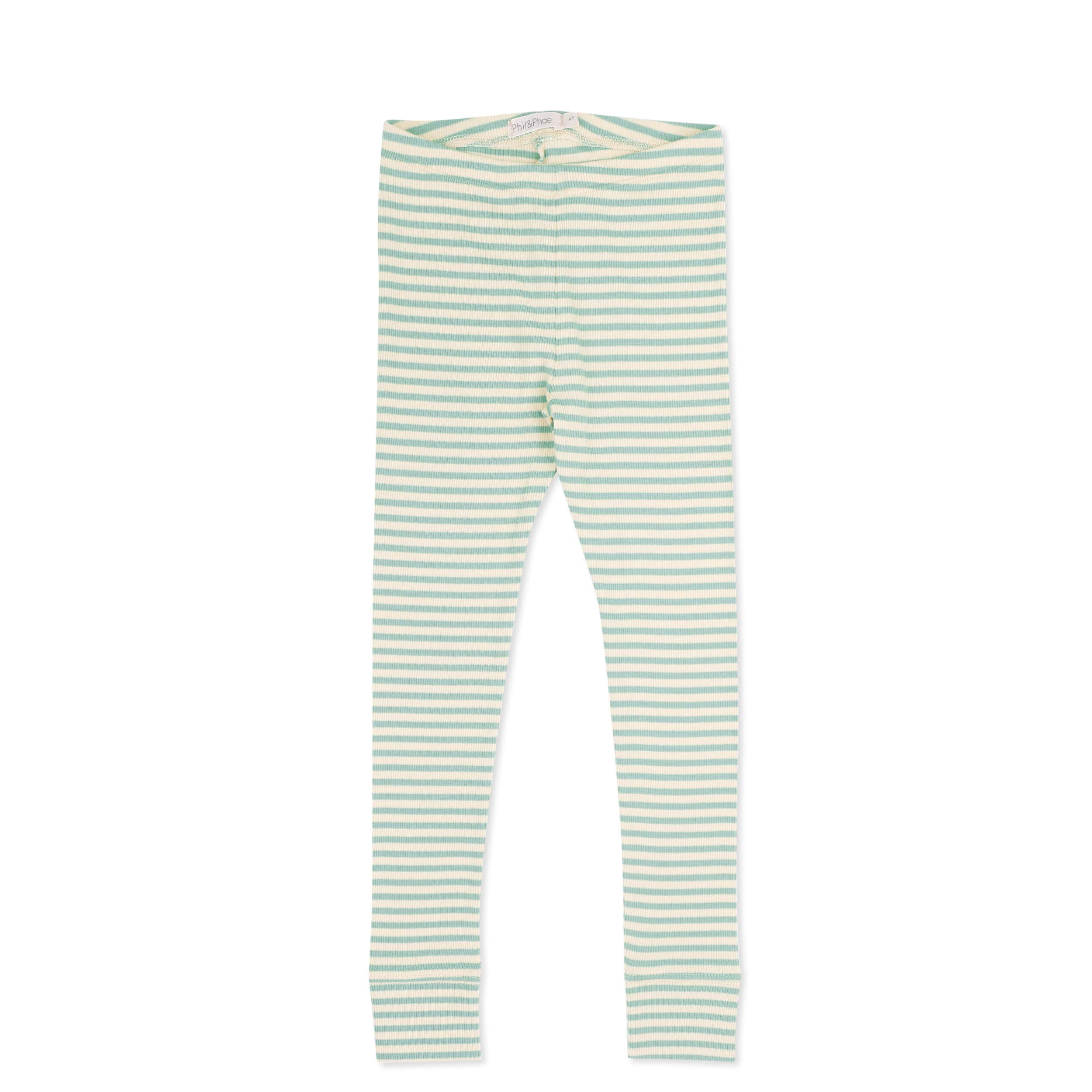 Phil & Phae Rib leggings stripes sea foam