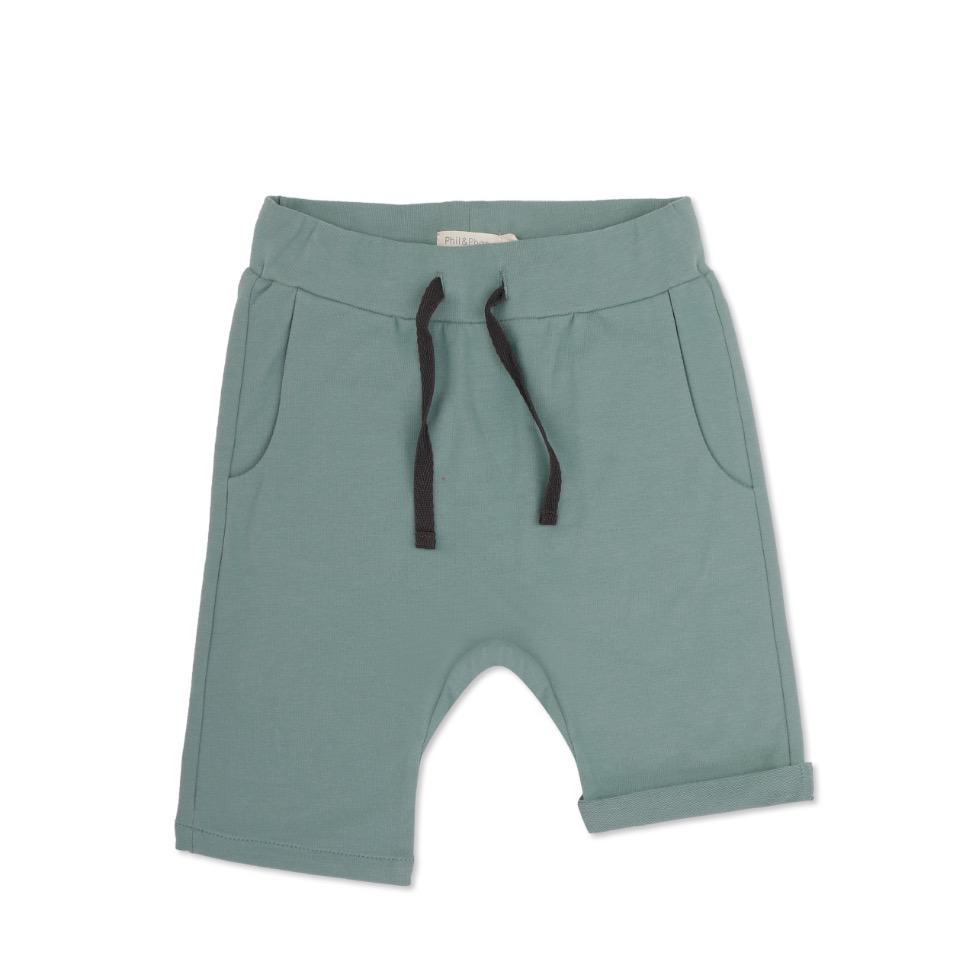 Phil & Phae Drop-crotch shorts sea glass