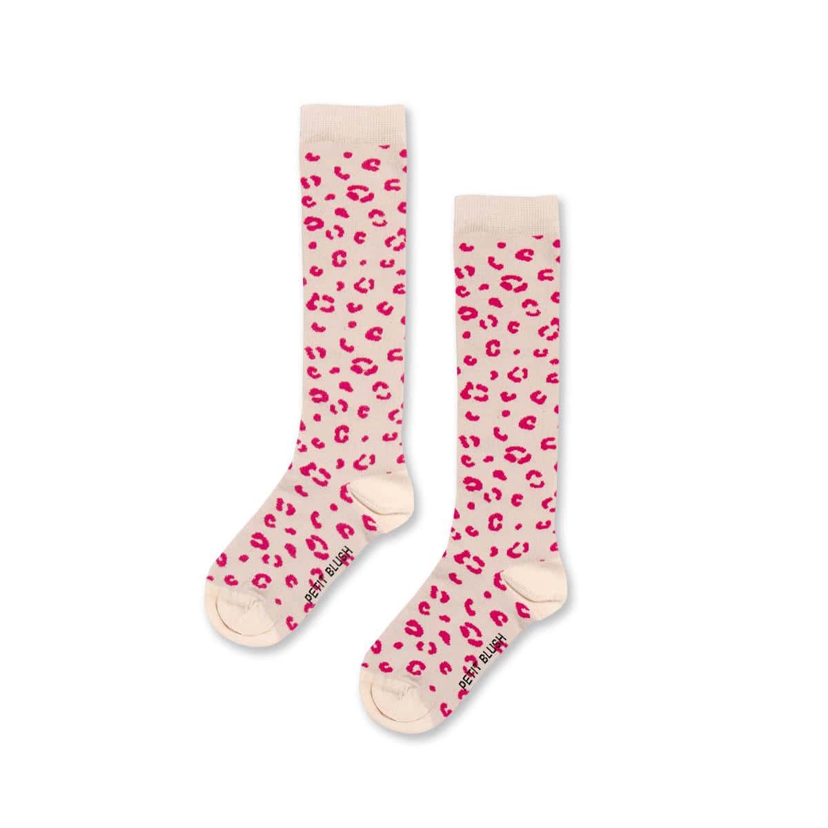 Petit Blush Knee Socks Knee Socks Leopard Berry Red