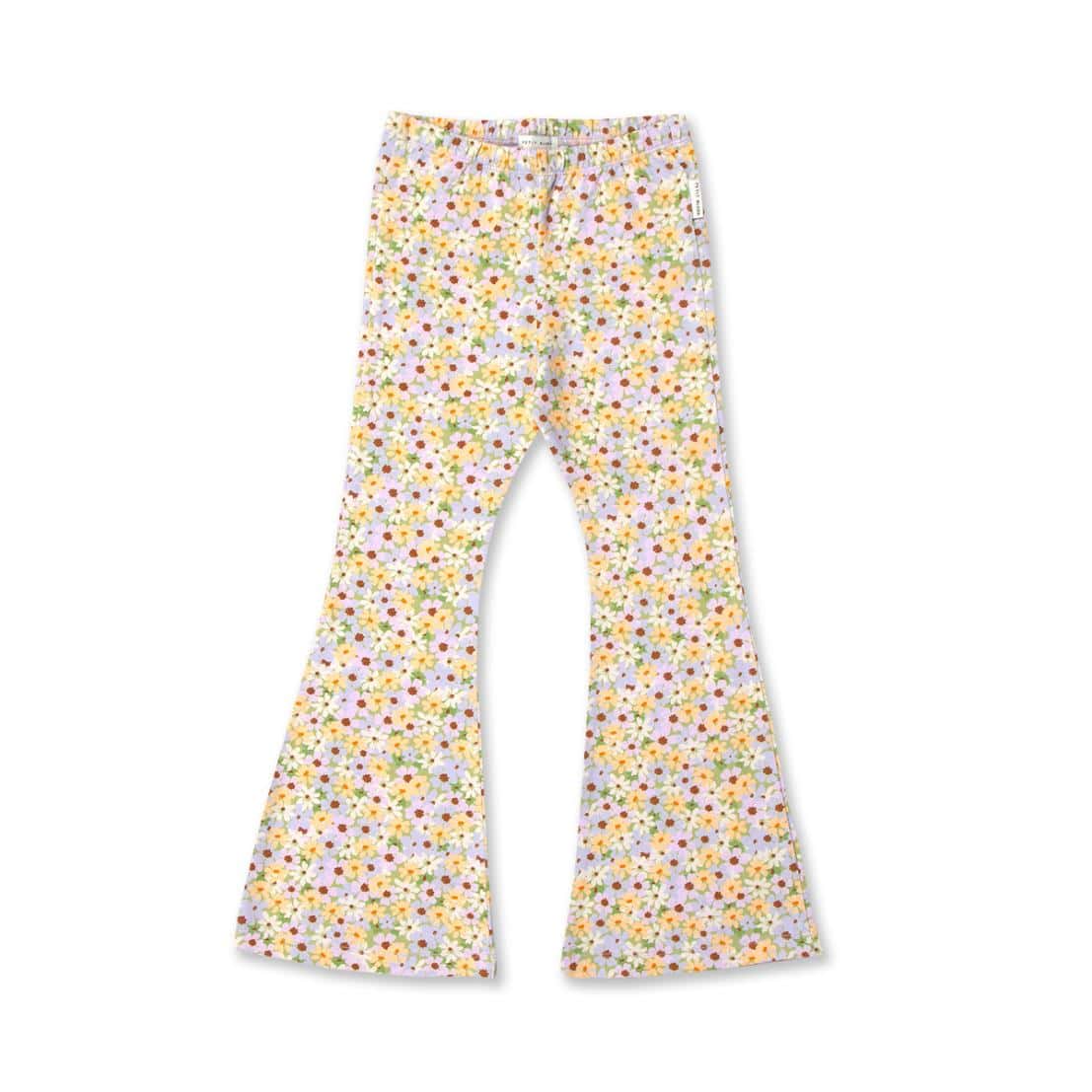 Petit Blush Bowie Flared Pants Flowers