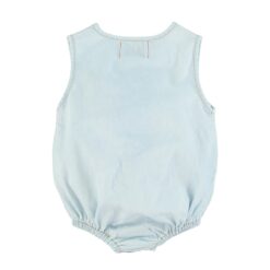 Piupiuchick sleeveless baby romper | light blue chambray