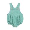 Piupiuchick baby romper | blue w/ green animal print