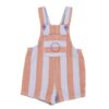 Piupiuchick baby short dungarees orange & purple stripes