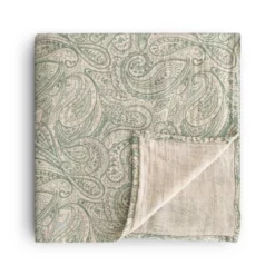 Mushie Swaddle Green Paisley