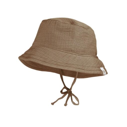 Zonnehoedje bucket hat muslin walnut