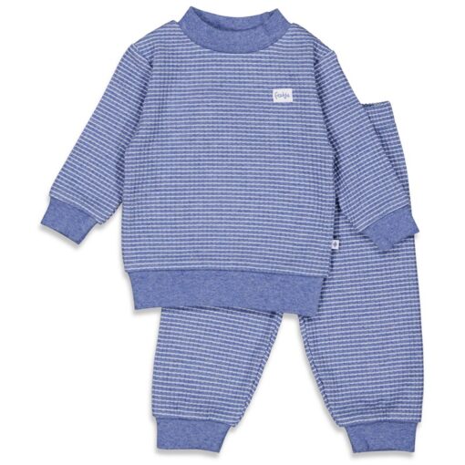 Feetje wafel pyjama Blauw Melange