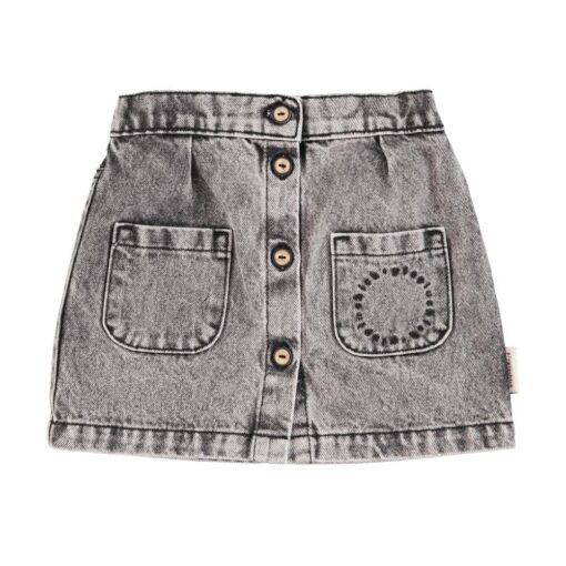piupiuchick short skirt Washed black denim