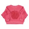 Piupiuchick Sweatshirt Strawberry pink with red apple print