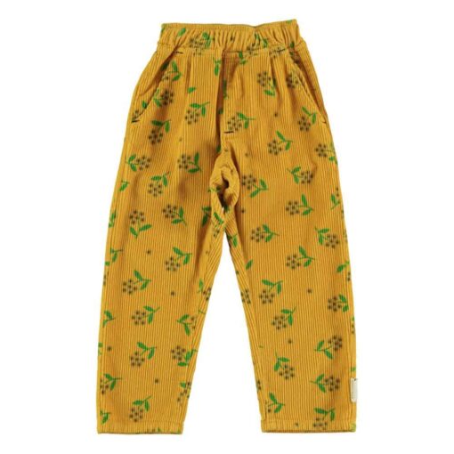 piupiuchick Trousers Yellow mustard with flowers allover