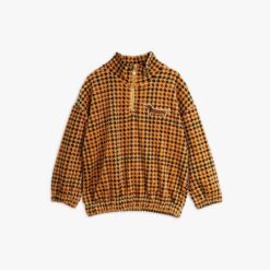 Mini Rodini Dog houndstooth velour halfzip sweatshirt