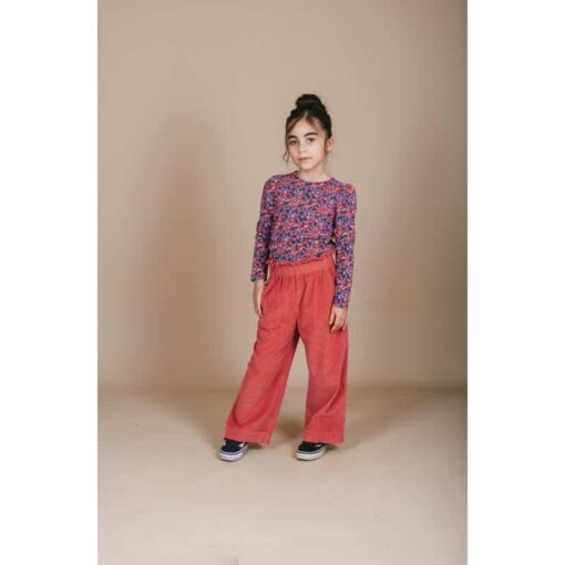 Petit Blush Wide Ruffle Pants Mineral Red