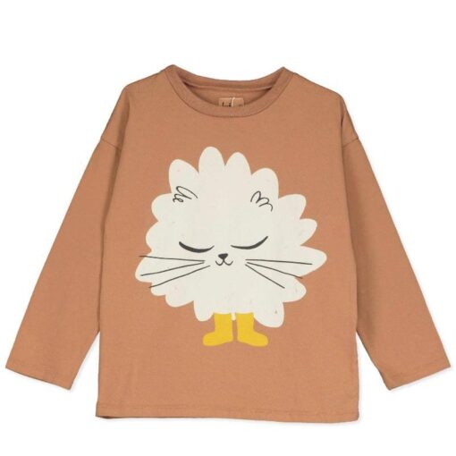 lotiekids Long sleeve shirt kitten in boots brown